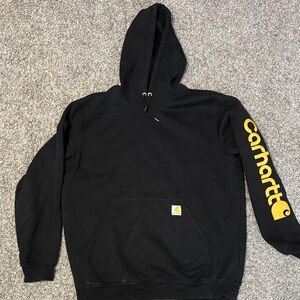 Carhartt Men's Black and Yellow Hoodie